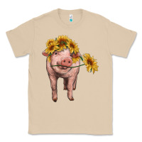 Mushroom pig with sunflowers Classic Tee - RanaPortraitStore