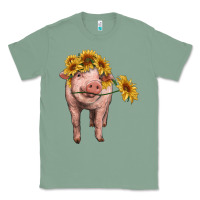Sage pig with sunflowers Classic Tee - RanaPortraitStore