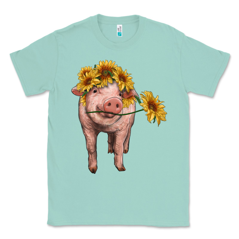 Pig With Sunflowers Classic Tee by RanaPortraitStore | Teevron
