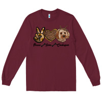 Burgundy peace love cockapoo Long Sleeve Tee - RanaPortraitStore
