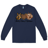 Navy peace love cockapoo Long Sleeve Tee - RanaPortraitStore