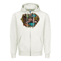 Oatmeal Heather western design Zipper Hoodie - SublimationCraftShop