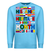 Ocean Blue hispanic haritage month flags Premium Sweatshirt - BundleAndBundleShop