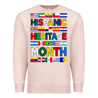 Pale Pink hispanic haritage month flags Premium Sweatshirt - BundleAndBundleShop