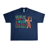 Navy wanted and wild long live cowgirls Urban Heavy Tee - texasbilliewilder
