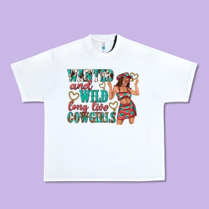 Wanted And Wild Long Live Cowgirls Urban Heavy Tee Designed By Texasbilliewilder