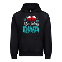 Black birthday diva turquoise Urban Hoodie - MaliasSmallBusiness