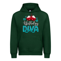 Forest Green birthday diva turquoise Urban Hoodie - MaliasSmallBusiness