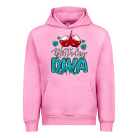 Fuchsia Pink birthday diva turquoise Urban Hoodie - MaliasSmallBusiness