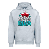 Heather Grey birthday diva turquoise Urban Hoodie - MaliasSmallBusiness
