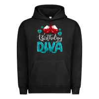 Pigment Black birthday diva turquoise Urban Hoodie - MaliasSmallBusiness