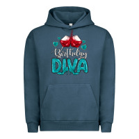 Pigment Midnight Navy birthday diva turquoise Urban Hoodie - MaliasSmallBusiness