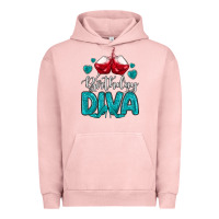 Pigment Salmon birthday diva turquoise Urban Hoodie - MaliasSmallBusiness