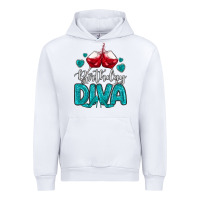 White birthday diva turquoise Urban Hoodie - MaliasSmallBusiness