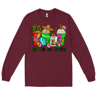 Burgundy cinco de mayo coffee cups Long Sleeve Tee - Zillion Design Studio