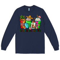 Navy cinco de mayo coffee cups Long Sleeve Tee - Zillion Design Studio