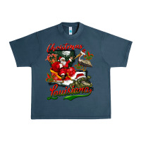 Midnight Navy louisiana christmas with  afro santa Urban Heavy Tee - BarkalooDesign