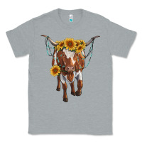 Heather Grey longhorn cow with sunflowers Classic Tee - RanaPortraitStore