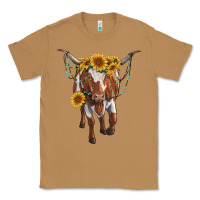Toasted Coconut longhorn cow with sunflowers Classic Tee - RanaPortraitStore