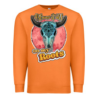 Carrot blame it all on my roots bull skull black Premium Sweatshirt - JahusDesignShop