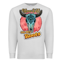 Dove Grey blame it all on my roots bull skull black Premium Sweatshirt - JahusDesignShop