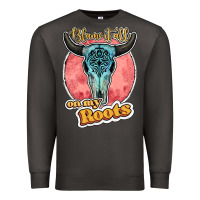 Smoke blame it all on my roots bull skull black Premium Sweatshirt - JahusDesignShop