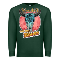 Sports Green blame it all on my roots bull skull black Premium Sweatshirt - JahusDesignShop