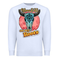 White blame it all on my roots bull skull black Premium Sweatshirt - JahusDesignShop