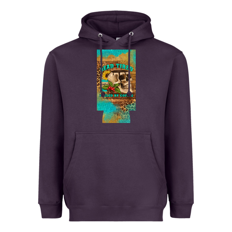 Dead Tired Fueled By Coffee 12 Oz Can Cooler  (slim) Heavyweight Hoodie by Artiststas | Teevron