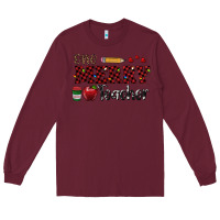 Burgundy one merry teacher Long Sleeve Tee - RanaPortraitStore
