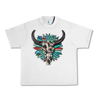 Lunar Rock western bull skull with sunflower and gemstone Urban Heavy Tee - texasbilliewilder