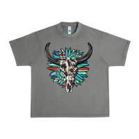 Tornado western bull skull with sunflower and gemstone Urban Heavy Tee - texasbilliewilder