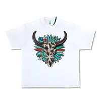 White western bull skull with sunflower and gemstone Urban Heavy Tee - texasbilliewilder