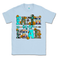 Dusty Blue faith over fear Classic Tee - Zillion Design Studio