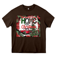 Chocolate Brown christmas homecoming celebration Heavy Core Tee - CowhideDigitalArt