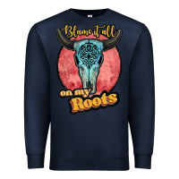 Navy blame it all on my roots white Premium Sweatshirt - JahusDesignShop