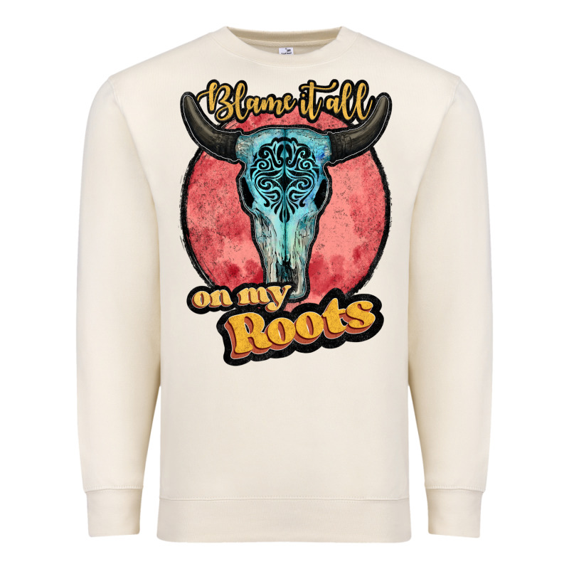 Blame It All On My Roots White Premium Sweatshirt by JahusDesignShop | Teevron