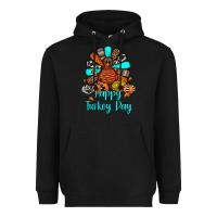 Black happy turkey day Heavyweight Hoodie - JahusDesignShop