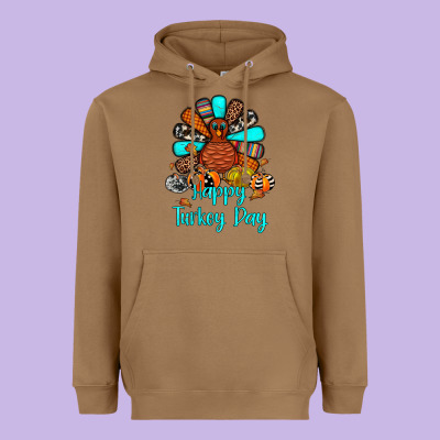 Happy Turkey Day Heavyweight Hoodie Designed By Jahusdesignshop