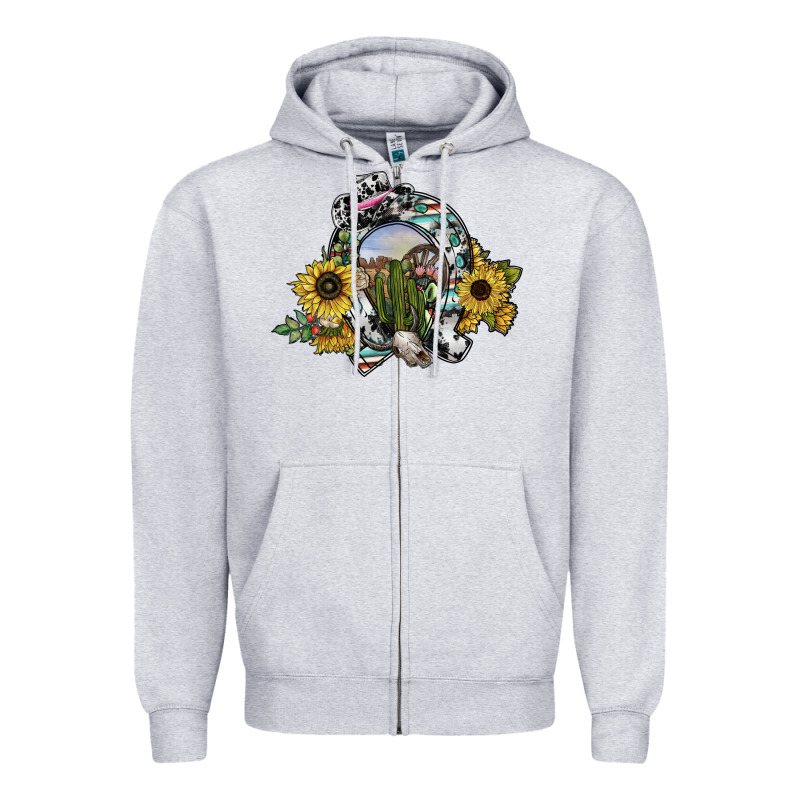 Western Horseshoe Zipper Hoodie by SublimationCraftShop | Teevron