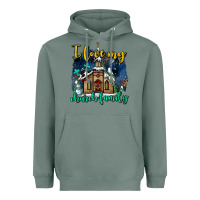Sage Christmas church and snow   ı love my church family Heavyweight Hoodie - AdoDesignShop