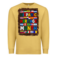 Antique Gold hispanic haritage month flags with background Premium Sweatshirt - BundleAndBundleShop