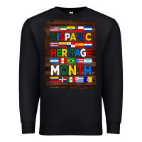 Black hispanic haritage month flags with background Premium Sweatshirt - BundleAndBundleShop