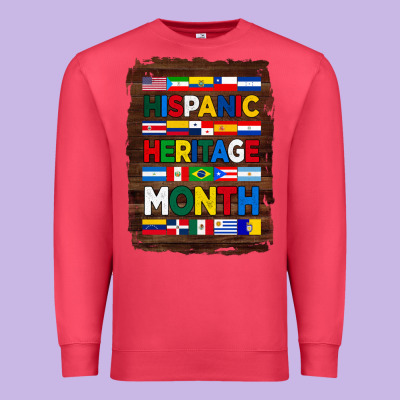 Hispanic Haritage Month Flags With Background Premium Sweatshirt Designed By Bundleandbundleshop