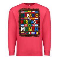 Cardinal hispanic haritage month flags with background Premium Sweatshirt - BundleAndBundleShop