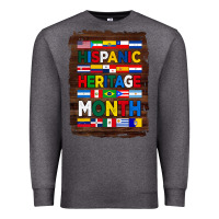 Charcoal Heather hispanic haritage month flags with background Premium Sweatshirt - BundleAndBundleShop
