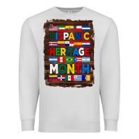 Dove Grey hispanic haritage month flags with background Premium Sweatshirt - BundleAndBundleShop