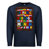Navy hispanic haritage month flags with background Premium Sweatshirt - BundleAndBundleShop
