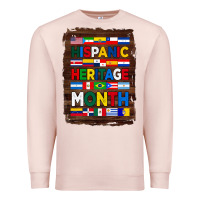 Pale Pink hispanic haritage month flags with background Premium Sweatshirt - BundleAndBundleShop