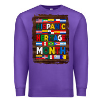 Purple hispanic haritage month flags with background Premium Sweatshirt - BundleAndBundleShop